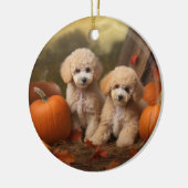 Poodle Puppy Autumn Delight Pumpkin Keramik Ornament (Links)