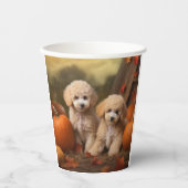 Poodle Puppy Autumn Delight Pumpkin Pappbecher (Vorderseite)