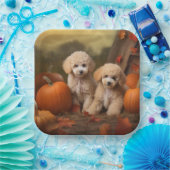 Poodle Puppy Autumn Delight Pumpkin Pappteller (Party)