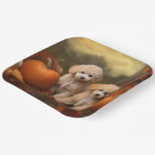 Poodle Puppy Autumn Delight Pumpkin Pappteller (Gewinkelt)