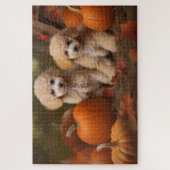 Poodle Puppy Autumn Delight Pumpkin Puzzle (Vertikal)