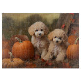Poodle Puppy Autumn Delight Pumpkin Schneidebrett (Vorderseite)