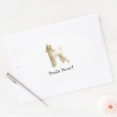 Poodle — Puppy Clip Ovaler Aufkleber (Umschlag)