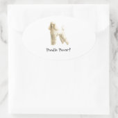 Poodle — Puppy Clip Ovaler Aufkleber (Tasche)