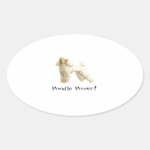 Poodle — Puppy Clip Ovaler Aufkleber