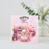 Poodle Puppy Dog zum Valentinstag Feiertagskarte (Stehend Vorderseite)
