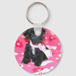 Poodle puppy in Pink Schlüsselanhänger