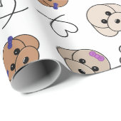 Poodle Puppy-Liebe Geschenkpapier (Rolleneckpunkt)