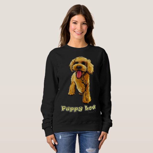 Poodle Puppy-Liebe Sweatshirt (Vorne ganz)