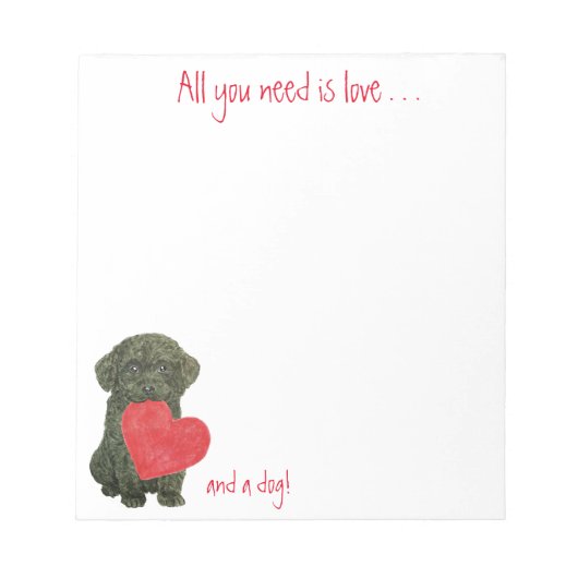Poodle Puppy Notepad Notizblock (Vorderseite)