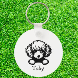 Poodle Puppy Personalisiert Theme Schlüsselanhänger