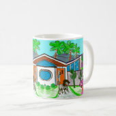 Poodle Pups Kaffeekuppen - Palmöln Kaffeetasse (VorderseiteRechts)