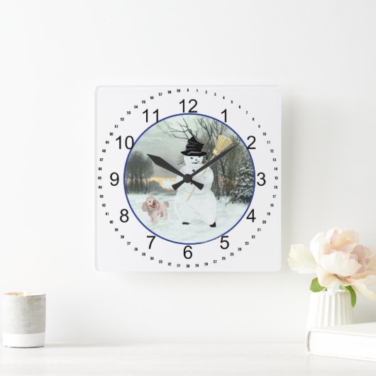 Poodle Quadratische Wanduhr (Zuhause)