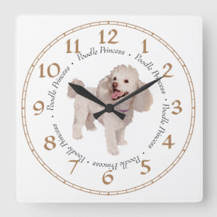 Poodle Quadratische Wanduhr