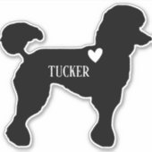Poodle Rasse Silhouette Individuelle Name Aufkleber (Vorderseite)