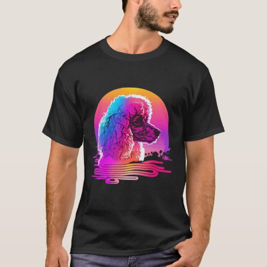 Poodle Retro Synthwave 80er Ästhetik T-Shirt (Vorderseite)