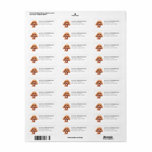 Poodle Return Address Labels (Vorne)