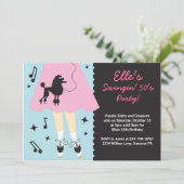 Poodle-Rock-Party Einladung der 50er Jahre (Stehend Vorderseite)