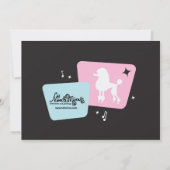 Poodle-Rock-Party Einladung der 50er Jahre (Rückseite)