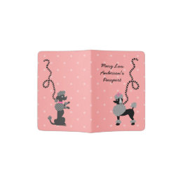 Poodle Rock Retro 1950s Pink Black Hunde| Zolltari Passhülle