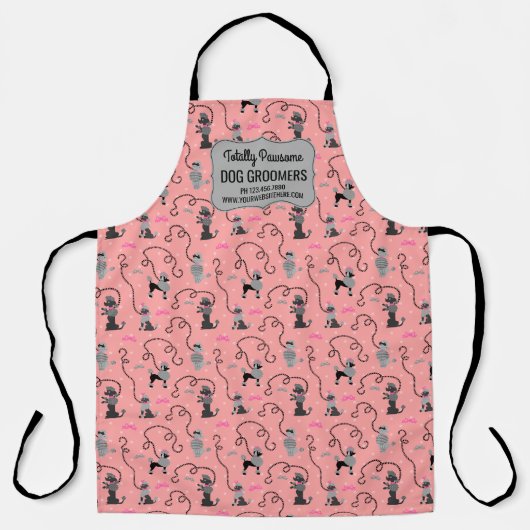 Poodle Rock Retro 50er Niedlich Custom Dog Groomer Schürze (Vorderseite)
