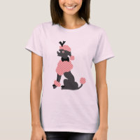 Poodle Rock Retro Rosa Grau Sitzend 50er Jahre Hun