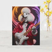 Poodle Rock Star Card Karte (Gelbe Blume)