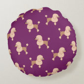 Poodle Round Pillow Rundes Kissen (Rückseite)