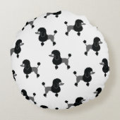 Poodle Round Pillow Rundes Kissen (Rückseite)