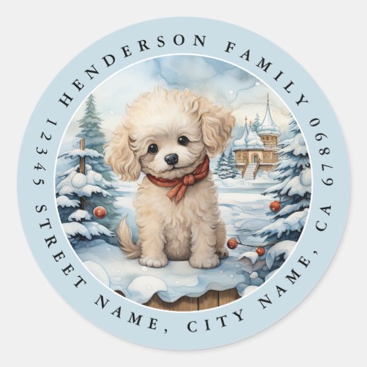 Poodle Round Stickers (Vorderseite)