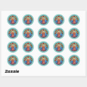 Poodle Round Stickers (Blatt)