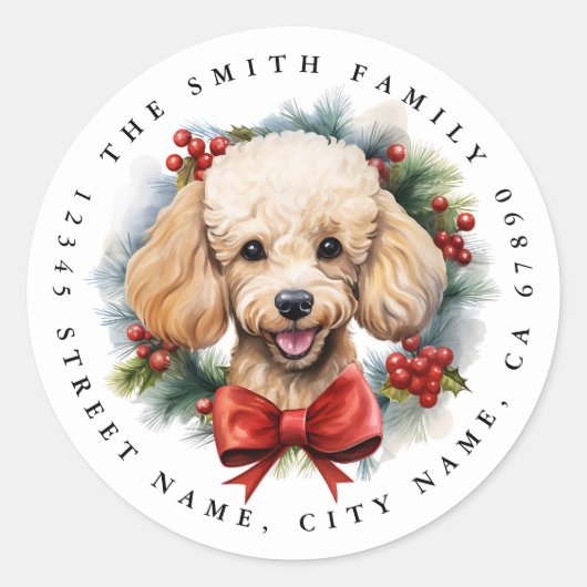 Poodle Round Stickers (Vorderseite)