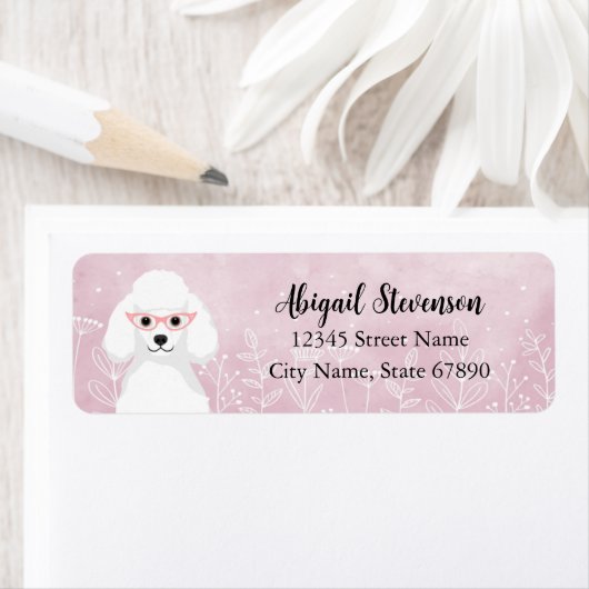 Poodle Rücksendeadressen-Aufklebers (Insitu)