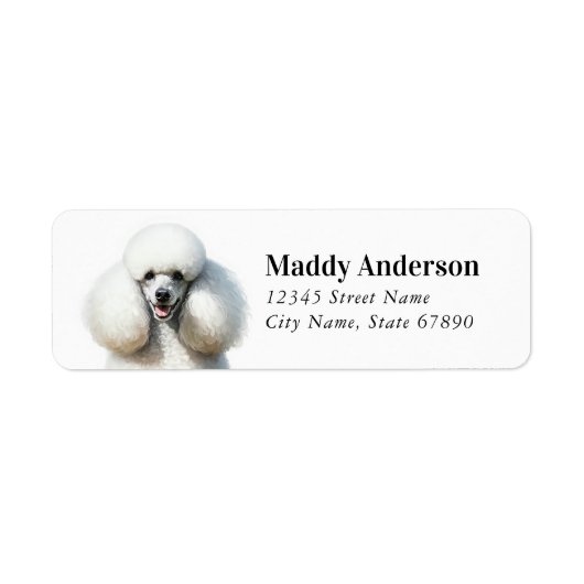 Poodle Rücksendeadressen-Aufklebers (Vorne)