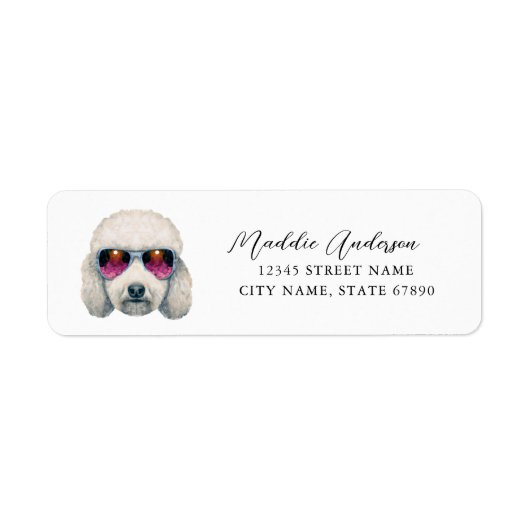 Poodle Rücksendeadressen-Aufklebers (Vorne)