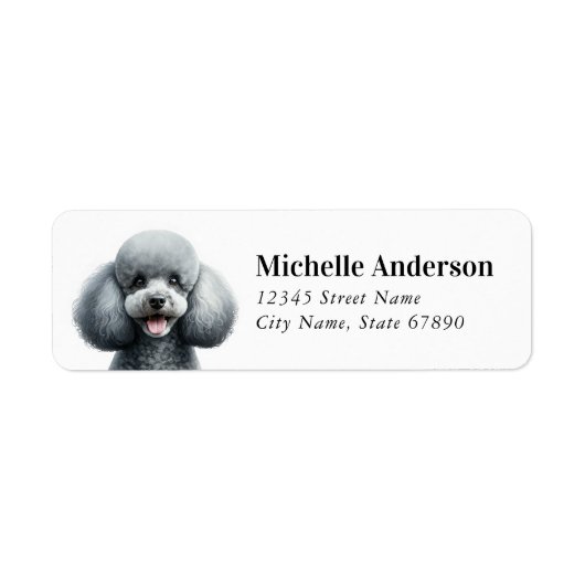 Poodle Rücksendeadressen-Aufklebers (Vorne)