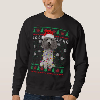Poodle Santa Christmas Tree Lights Sweatshirt