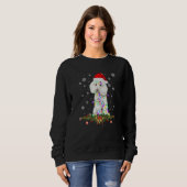 Poodle Santa Christmas Tree Lights Xmas Sweatshirt (Vorne ganz)