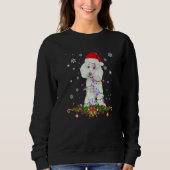 Poodle Santa Christmas Tree Lights Xmas Sweatshirt (Vorderseite)