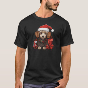 Poodle Santa Claus Hat Weihnachts Xmas Pajama Kids T-Shirt