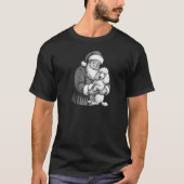Poodle Santa Claus Weihnachtshund Lover Raglan Bas T-Shirt (Vorderseite)