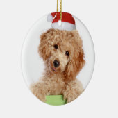 Poodle Santa Keramik Ornament (Rechts)