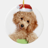 Poodle Santa Keramik Ornament (Hinten)