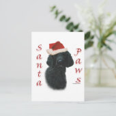 Poodle Santa Paws Feiertagspostkarte (Stehend Vorderseite)