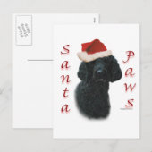 Poodle Santa Paws Feiertagspostkarte (Vorne/Hinten)