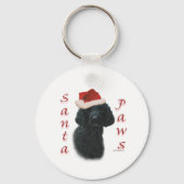 Poodle Santa Paws Schlüsselanhänger (Vorderseite)
