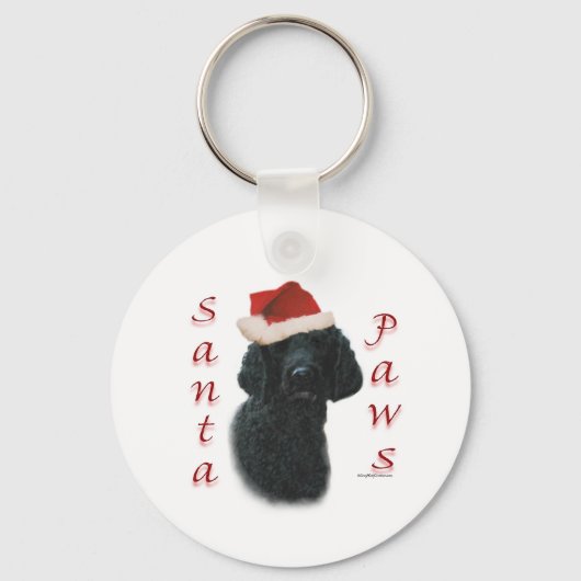 Poodle Santa Paws Schlüsselanhänger (Vorderseite)
