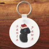 Poodle Santa Paws Schlüsselanhänger (Rückseite)