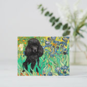 Poodle (schwarz 1) - Ire Postkarte (Stehend Vorderseite)