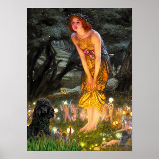 Poodle(schwarz 1)-Mitte Poster (Vorne)